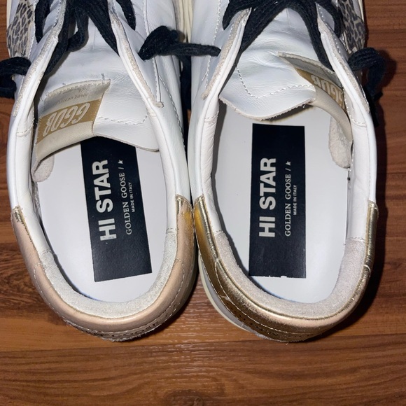 Golden Goose Hi Star Cheetah Star Gold Heel Tab Sneakers - Picture 5 of 5